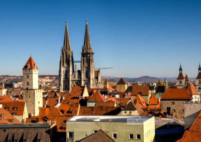 Blick auf die Dächer der Altstadt von Regensburg