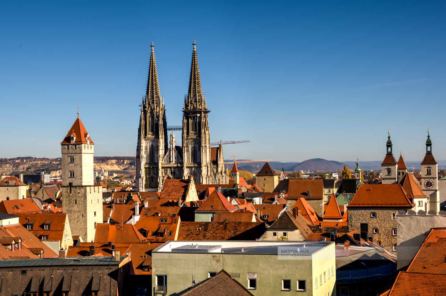 Blick auf die Dächer der Altstadt von Regensburg