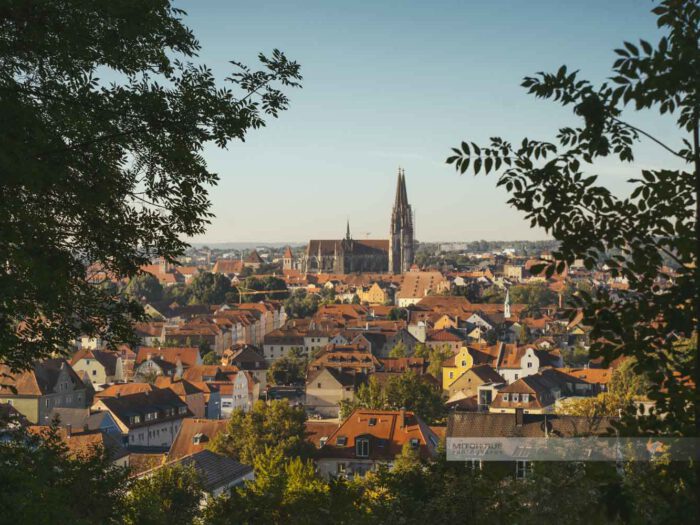 Regensburg Stadtpanorama vom Dreifaltigkeitsberg