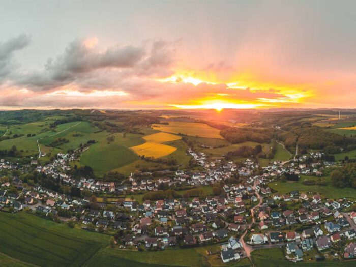 Sonnenuntergang in Herschweiler-Pettersheim im Ohmbachtal